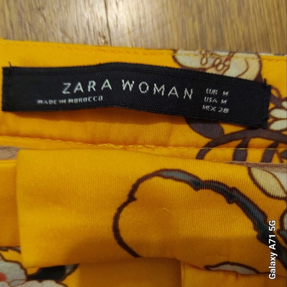 Zara Woman Mustard Floral Pants - Picture 2 of 11